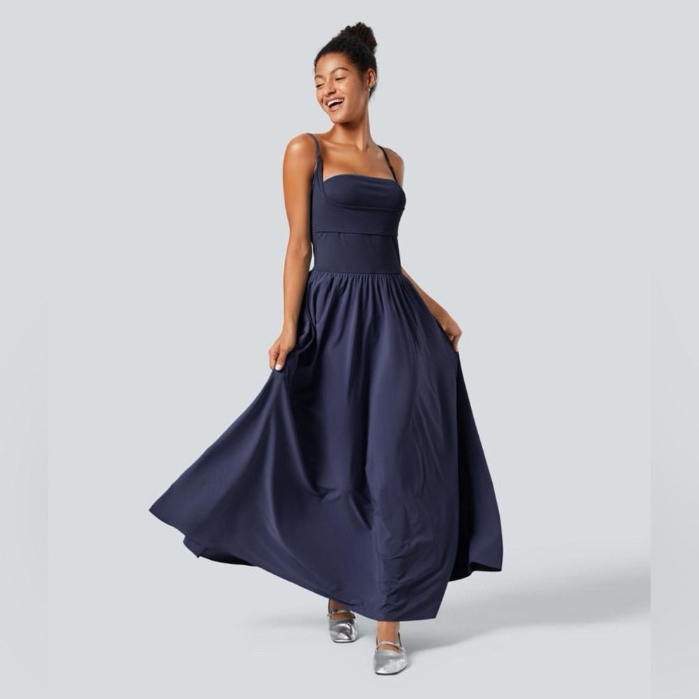 Halara Breezeful™ Pocket Flowy Flare Maxi Quick Dry Casual Slip Dress size S
